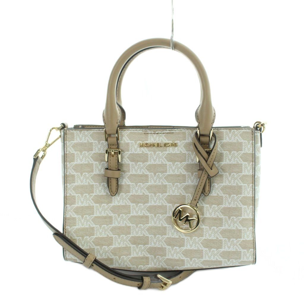 マイケルコース MICHAEL KORS 35F3GCFS8R ショルダーバッグ ハンド 2WAY タグ付き トート ロゴ PVC レザー ベージュ ■GY11 /MQ