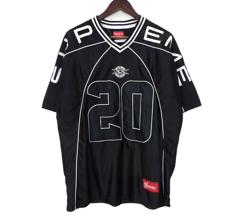 シュプリーム Supreme 20AW 【 Paneled Football Jersey 】 フロント ロゴ フットボール ジャージ 半袖 Tシャツ　h8317