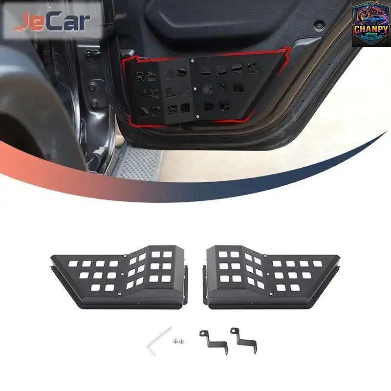 車の後部ドアネット収納ボックスメッシュポケットアイアンオーガナイザージープラングラーJL/グラディエーターJT 2018年以降インテリア