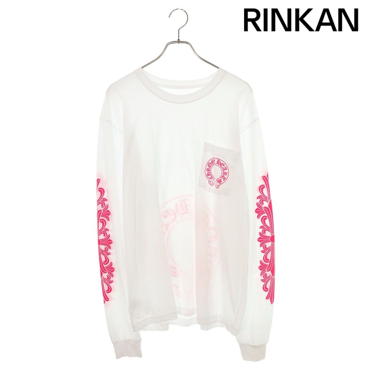 クロムハーツ CH L/S /1 袖フローラルバックホースシュープリント長袖カットソー メンズ XL