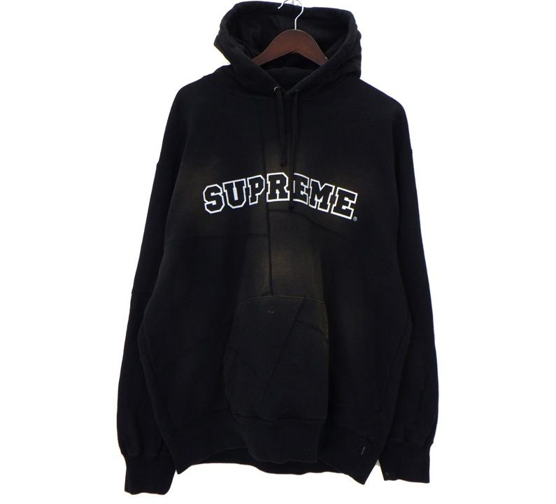 シュプリーム Supreme 20AW 【 Patchwork Hooded Sweatshirt 】 フロント ロゴ パッチワーク フーディ パーカー　h8318