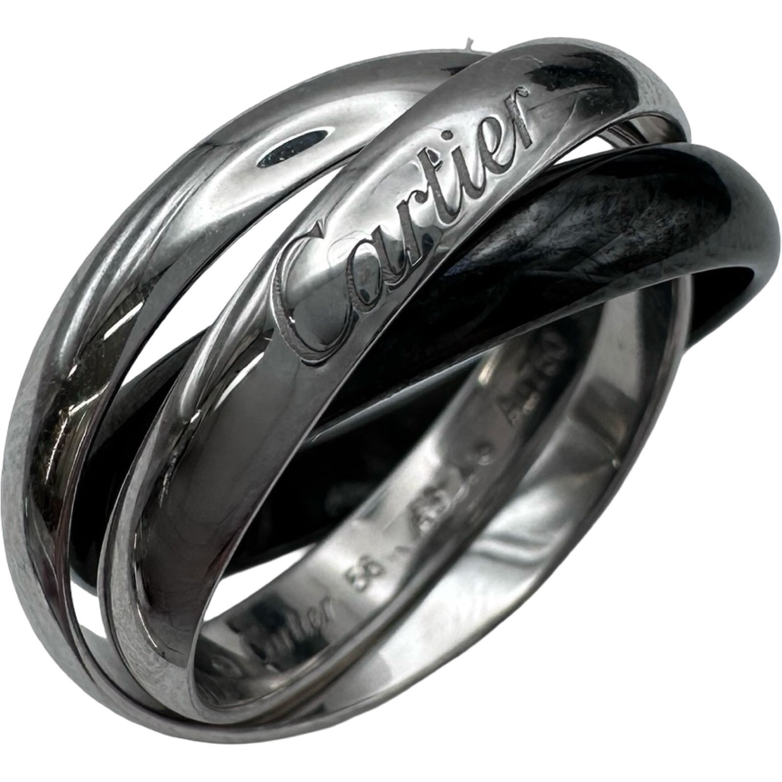 カルティエ Cartier トリニティリング ホワイトゴールド/ブラック Au750 ジュエリー