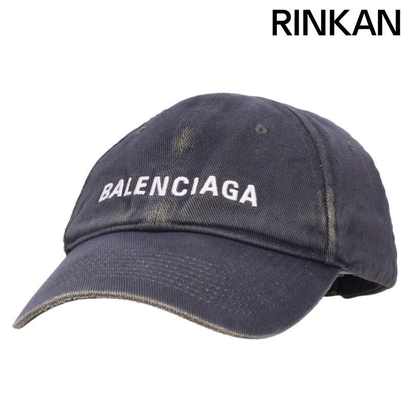 バレンシアガ 590758 3A9B9 ダメージ加工ロゴキャップ メンズ L