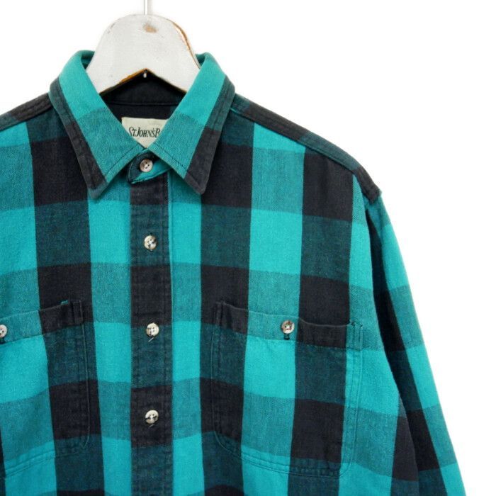 90s St.John's Bay XL ブロックチェック ネルシャツ ST.JOHN'S BAY セントジョンズベイ 90s 90年代 バッファローチェック