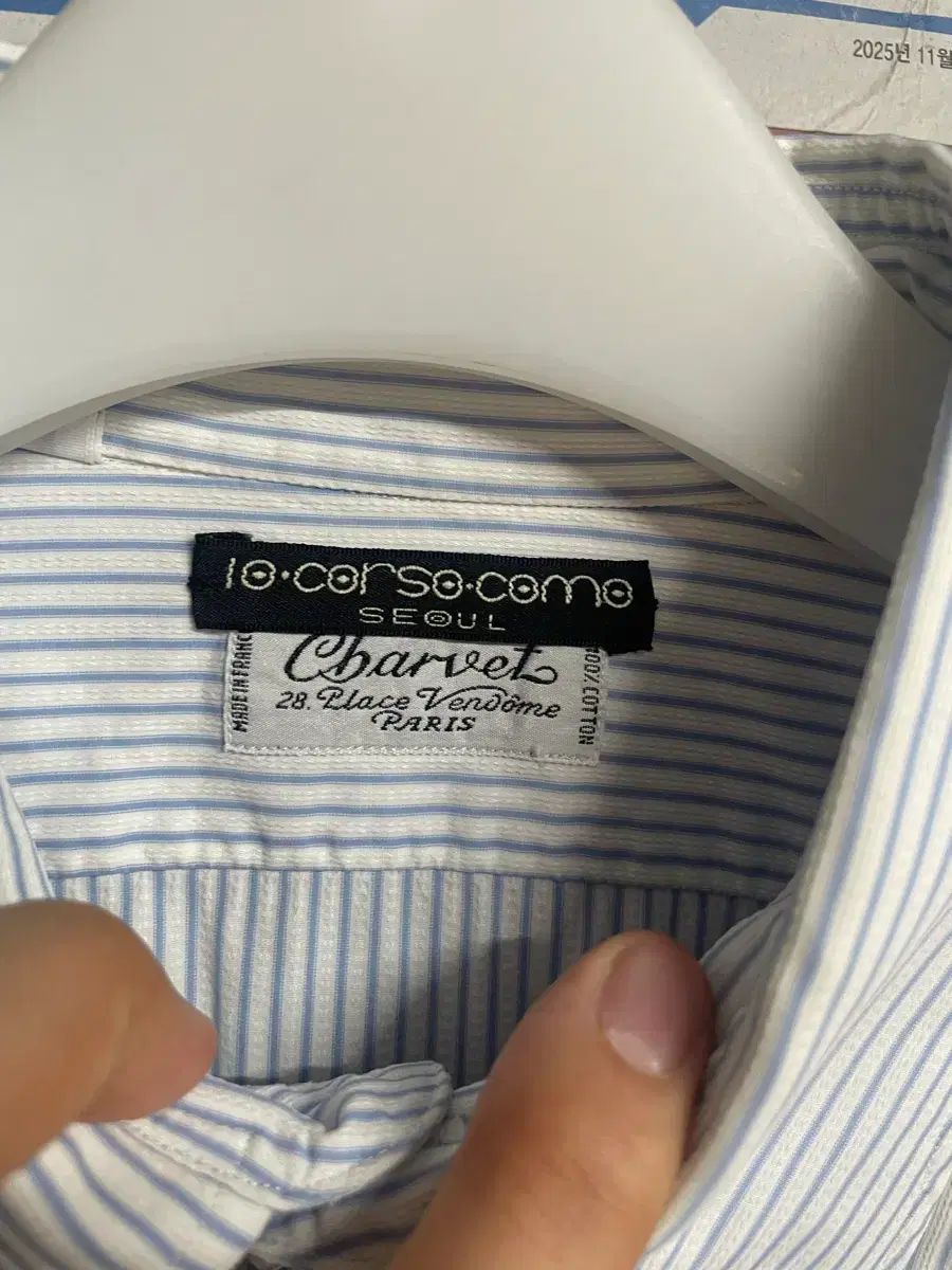 Charvet(チュール) 10 cords como ストライプ シャツ