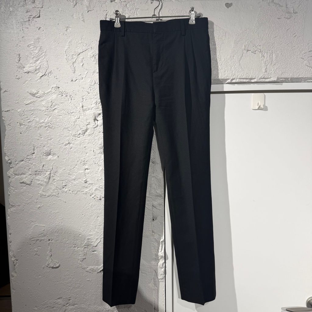 SAINT LAURENT PARIS サンローランパリ 14SS 2Tuck Wool Trousers スラックス ブラック size:44 【表参道B06】