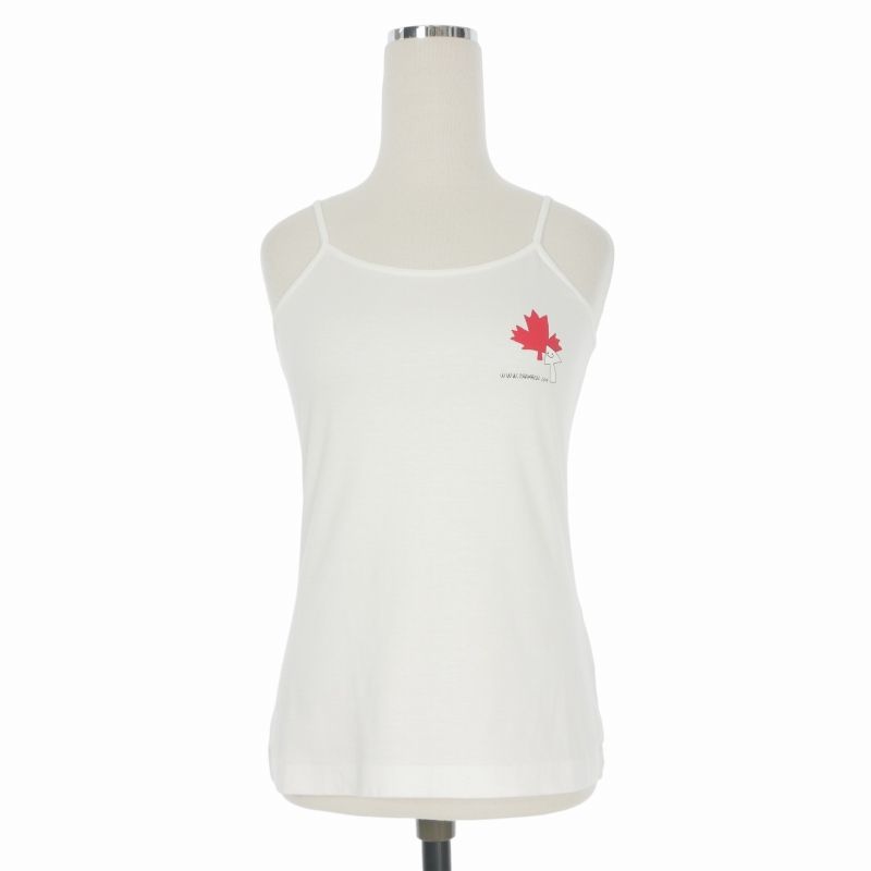 ディースクエアード DSQUARED2 22SS Click Leaf Cami Tank プリント キャミソール トップス XS ホワイト 白 S72NL0049 国内正規