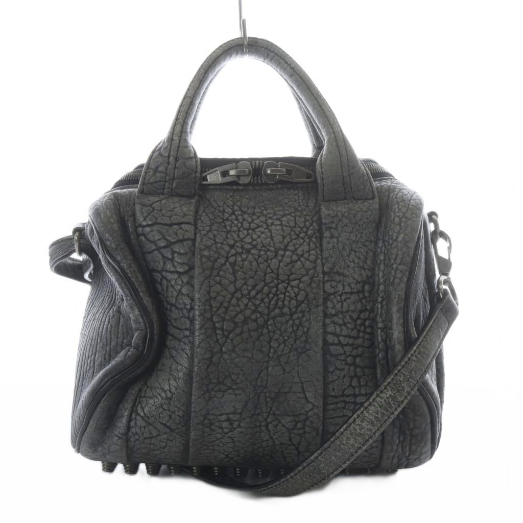 アレキサンダーワン ALEXANDER WANG ロッキー ハンドバッグ ショルダーバッグ 2way レザー グレー /YO28 ■GY11