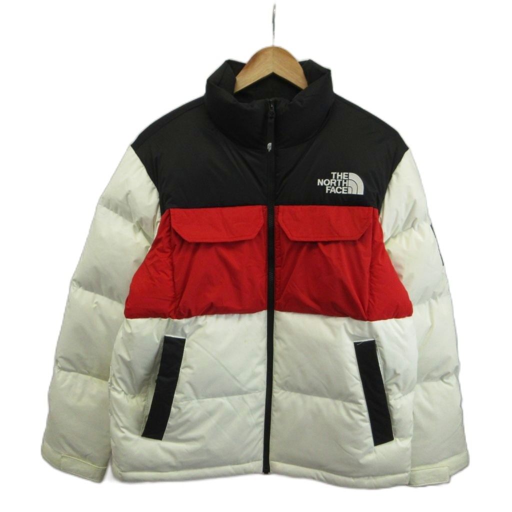 ザノースフェイス ホワイトレーベル THE NORTH FACE WHITE LABEL ECO UTILITY DOWN JACKET アウター ナイロン ハイネック ジップアップ ロゴ 刺繍 S 白 赤 黒 NJ1DM54K