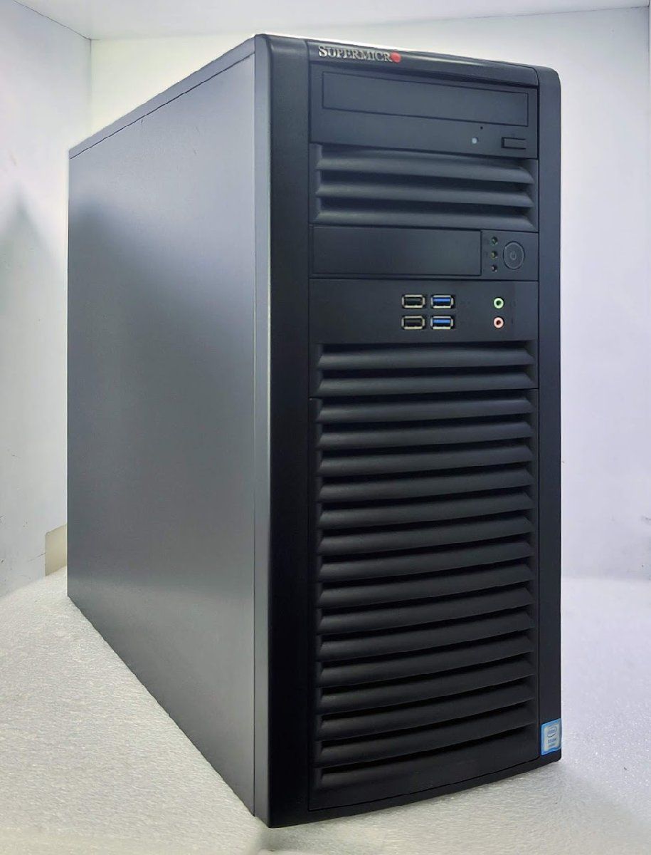 ★[Win11 Pro] 快適28コア 大容量メモリ SuperMicro CSE732 タワー型WS (Xeon E5-2680v4 2.4GHz*2/64GB/SSD 256GB+1TB/Quadro P400/DVDRW)