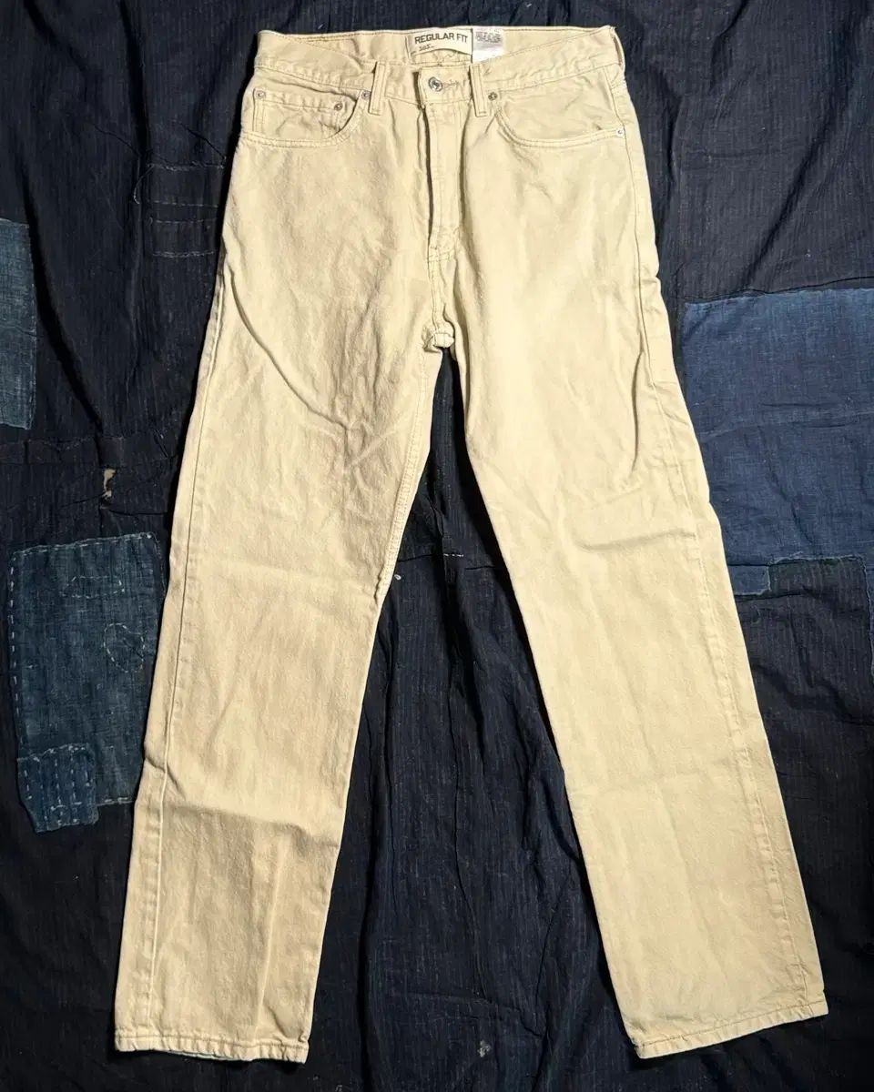 00s LEVI'S リーバイス 505 レギュラーフィット クリーム デニム パンツ 32