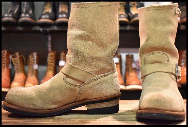 【9D 良品 11年】レッドウィング 8268 スエード エンジニア ホーソーンアビレーンラフアウト スチールトゥ ブーツ redwing HOPESMORE【GF112】