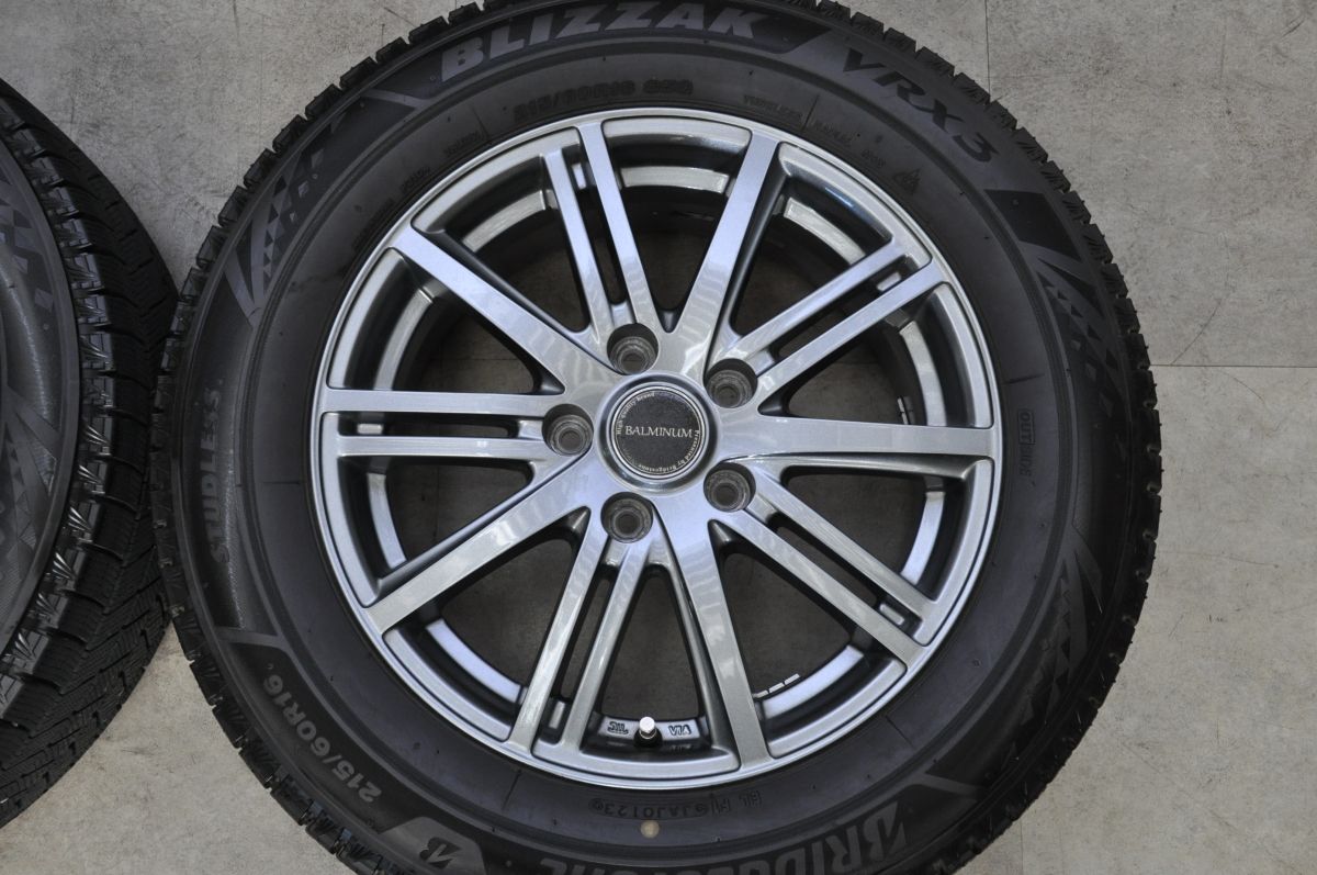 美品】バルミナ 16in 6.5J +48 PCD114.3 ブリヂストン ブリザック VRX3