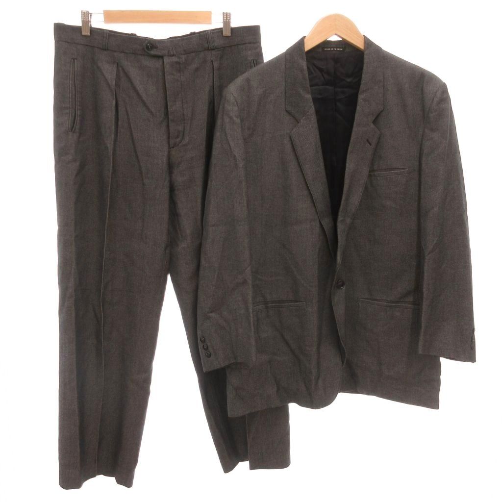 アニエスベーオム Agnes b. homme フランス製 90s~ セットアップ テーラードジャケット シングル スラックス パンツ 42 ノッチドラペル 総裏地 1タック センタープレス グレー /KB■ECG005