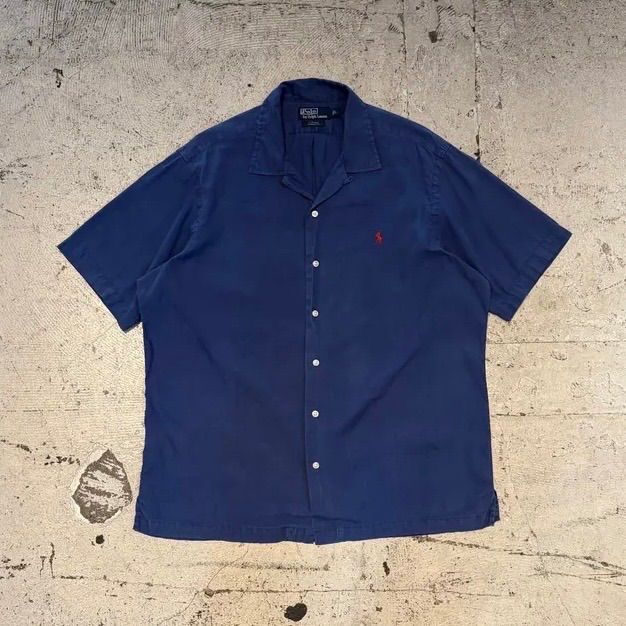 Ralph Lauren / ラルフローレン CHRHAM コットンリネン オープンカラーシャツ L