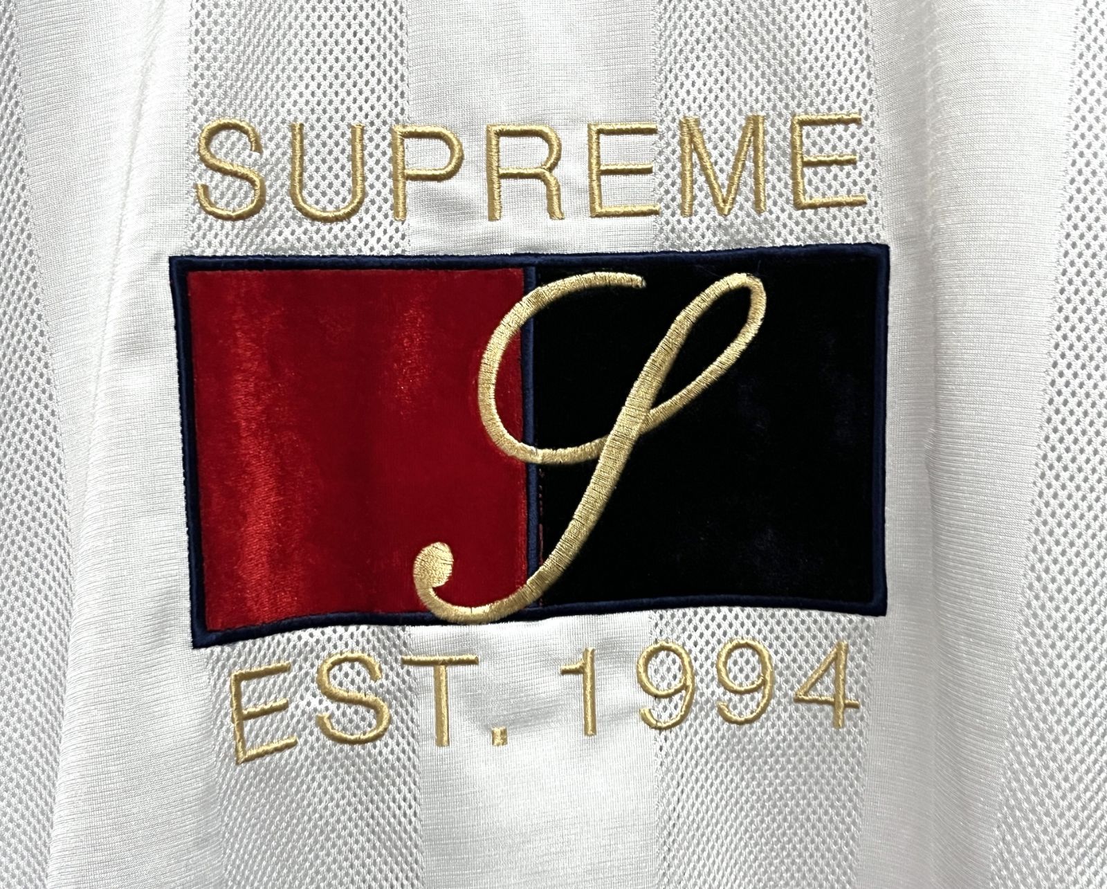 Supreme｜シュプリーム VELVET LOGO MESH STRIPE TOP メッシュ ゲーム 