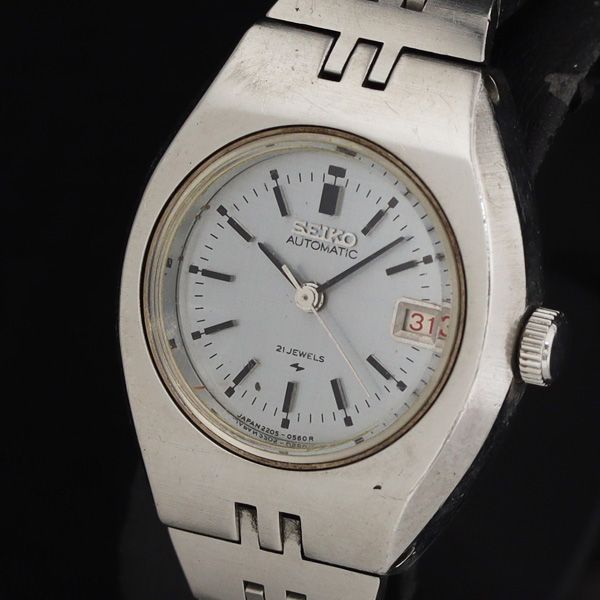 Seiko 2205-0390 AT/Automatic Silver Dial Date 21 Stone Ladies Watch KRH 2000000 NSK