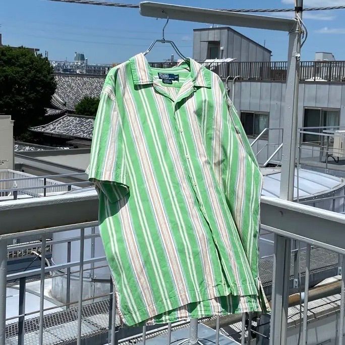 Ralph Lauren / ラルフローレン CALDWELL ストライプ オープンカラーシャツ XL
