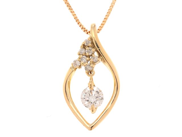 JEWELRY ジュエリー ジュエリー K18/D0.17/1.8g 貴金属･宝石 ﾈｯｸﾚｽ ネックレス K18ゴールド K18/ダイヤモンド ゴールド レディース【中古】471