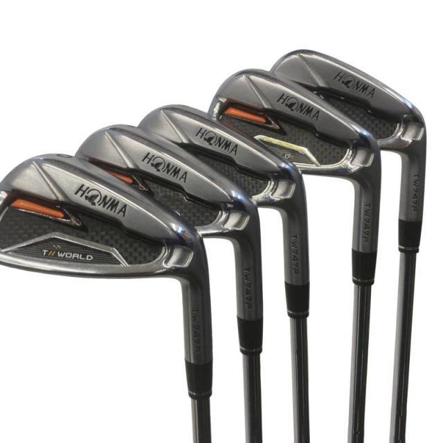 【中古】 本間ゴルフ TOUR WORLD TW747P 6S アイアンセット IR 純正特注シャフト (フレックスS) メンズ 男性用 右利き 右用 Dランク ゴルフクラブ