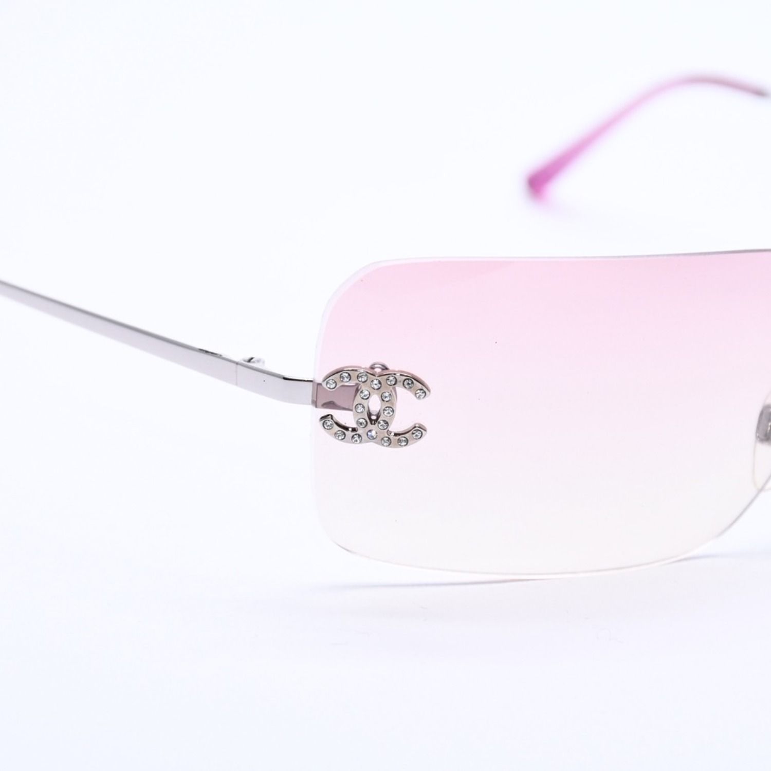 極美品 CHANEL シャネル Sunglasses サングラス 4017-D ラインストーン
