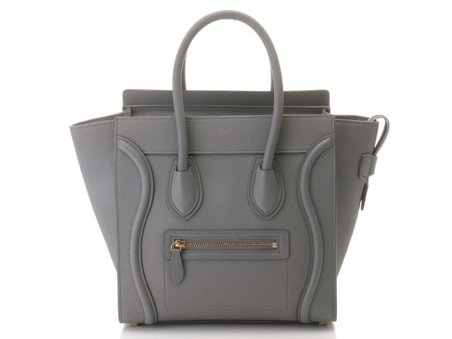 CELINE セリーヌ バッグ ラゲージ マイクロ グレー カーフ ﾊﾞｯｸﾞ ハンドバッグ カーフ グレー レディース【中古】 101,063円