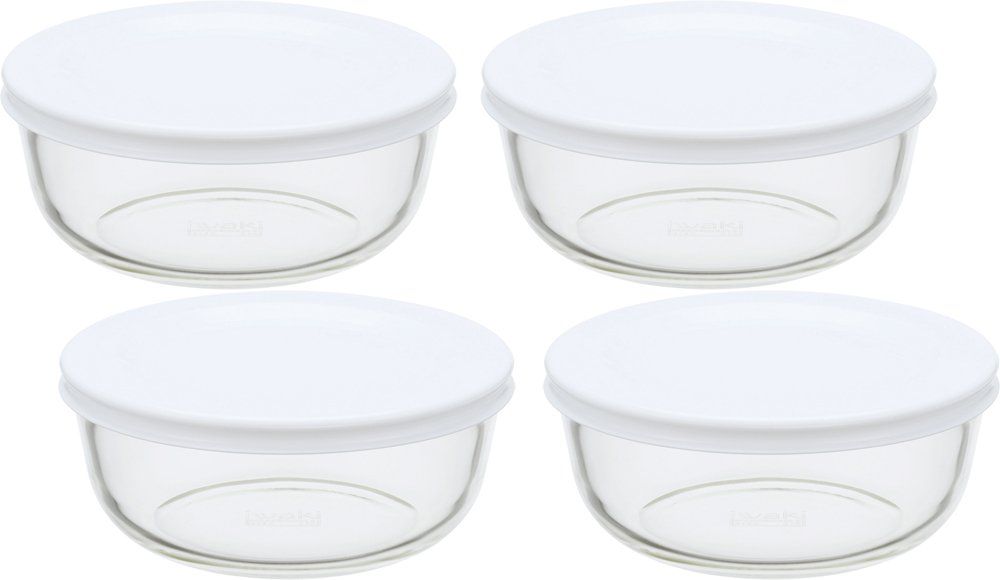 iwaki(イワキ) 耐熱ガラス 保存容器 S 400ml ×4個セット ごはん 1膳 パックぼうる KBC4140-W1 ホワイトma 0fad3c30
