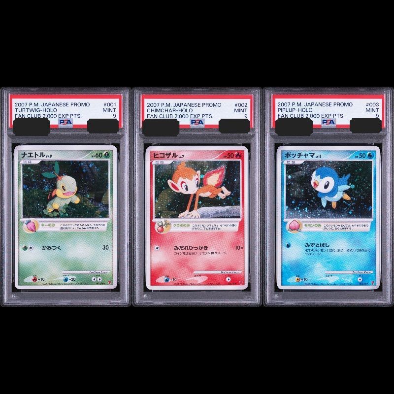 【送料無料】ポケモンカード PLAY ナエトル ヒコザル ポッチャマ PSA9 3連番 PSA鑑定