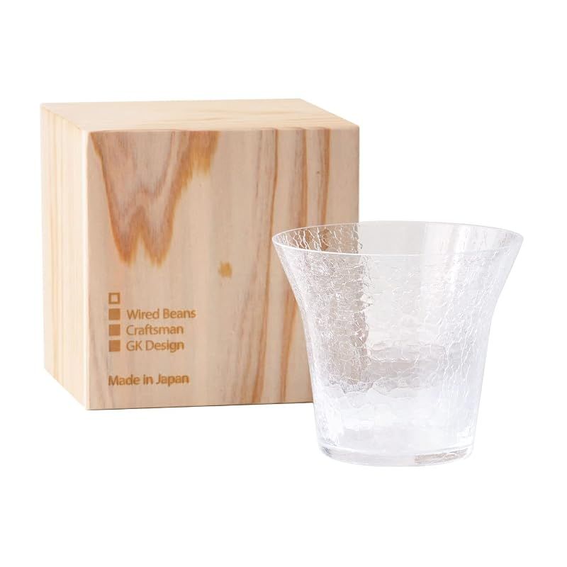 【新品】 Wired Beans ワイヤードビーンズ 生涯を添い遂げるグラス ROCKタンブラー ロックグラス タンブラーグラス ハイボールグラス 370ml 国産杉箱入り (アイスクラック) 1