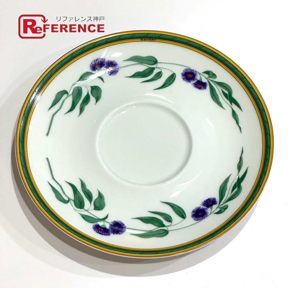 HERMES エルメス お皿 花柄 陶器 ホワイト