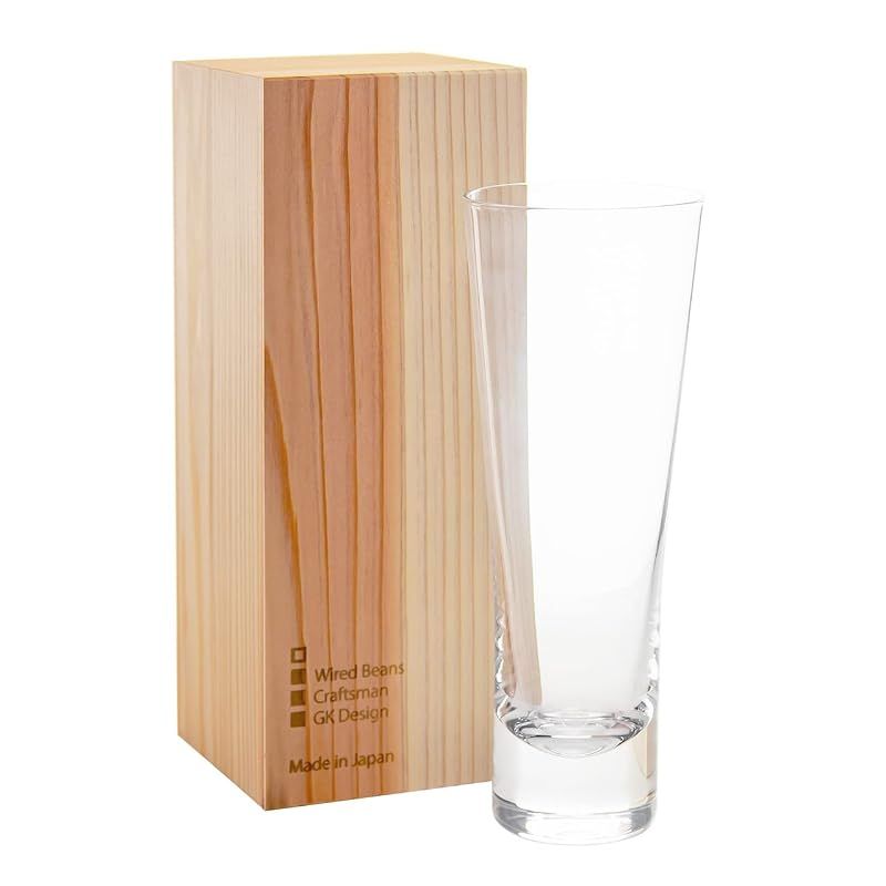 【新品】 Wired Beans(ワイヤードビーンズ) 生涯を添い遂げるグラス ビア ビールグラス ビアグラス 430ml (トランスペアレント(クリア)) 杉箱入り 1
