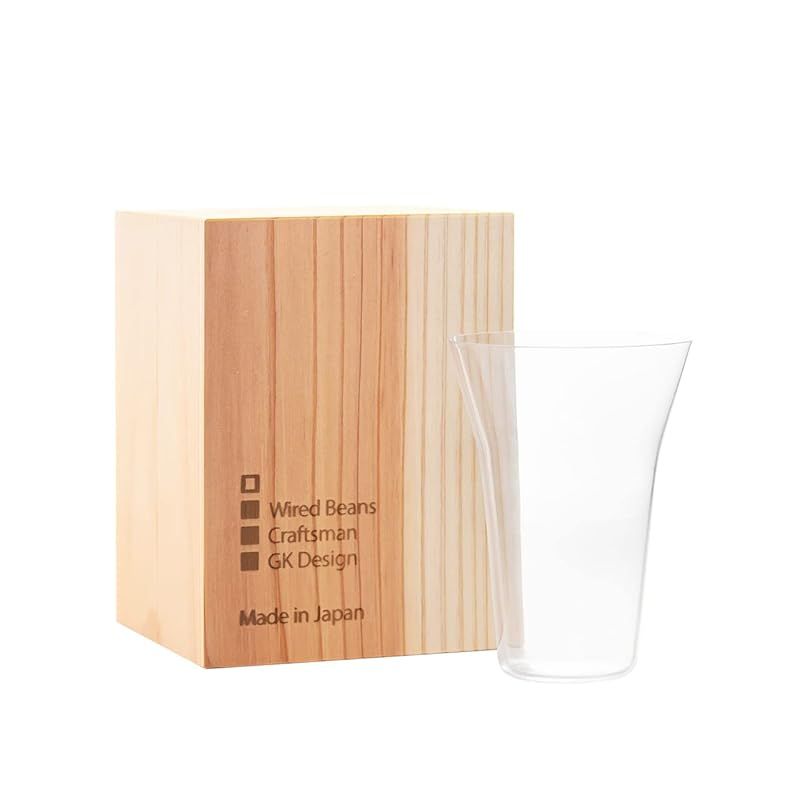 【新品】 Wired Beans ワイヤードビーンズ 生涯を添い遂げるグラス WINEタンブラー うす吹き タンブラーグラス ワイングラス ワインタンブラー 150ml 国産杉箱入り (トランスペアレント(クリア))