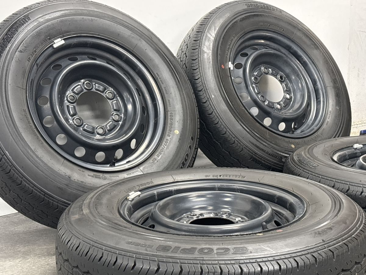 トヨタ 200系 ハイエース PCD139.7 6穴 バリ溝 195/80R15 美品 バリ溝】トヨタ 200 ハイエース 15in 6J +35 PCD139.7