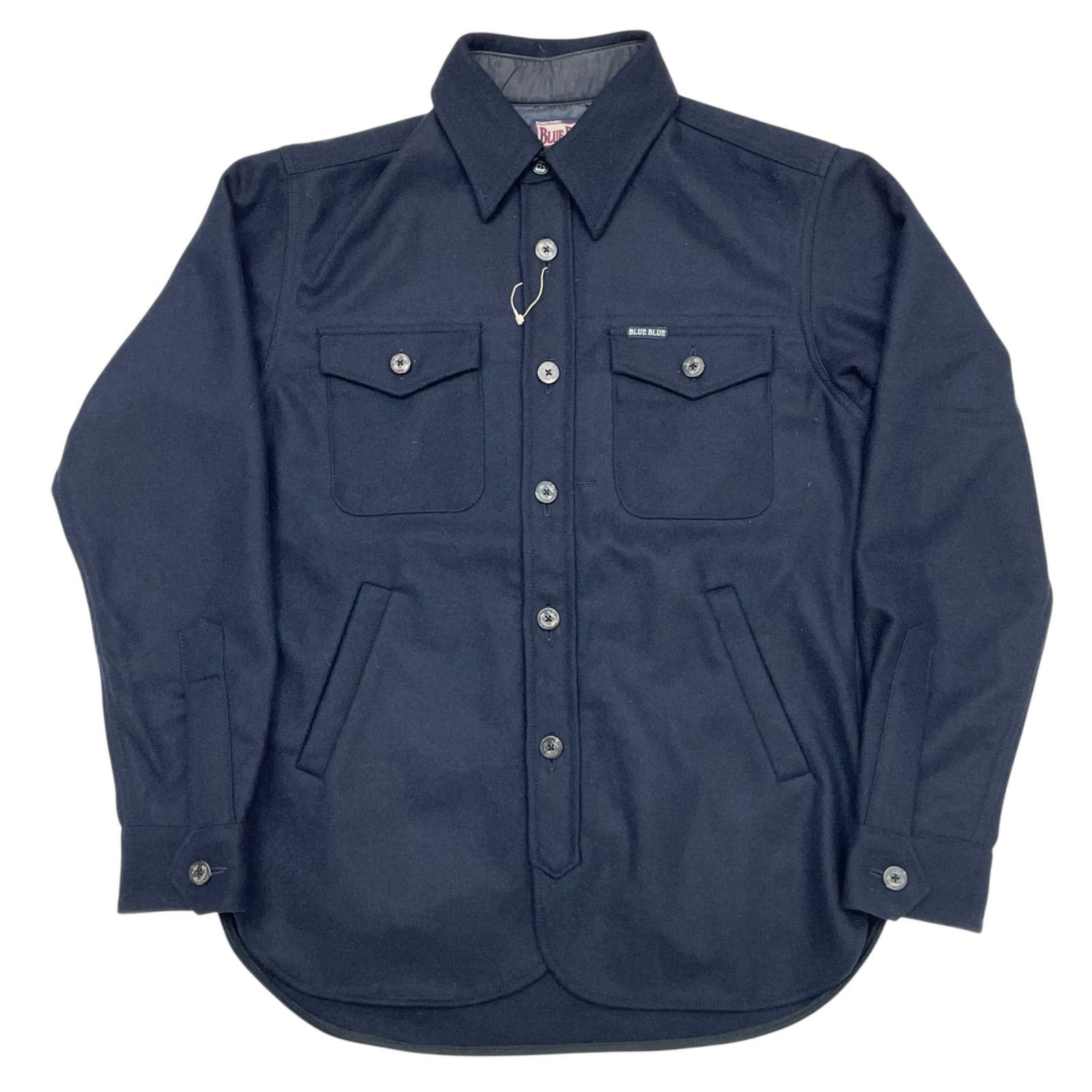 未使用品 サイズ2 BLUE/BLUE ブルーブルー ウール CPOシャツ ジャケット メルトン ネイビー