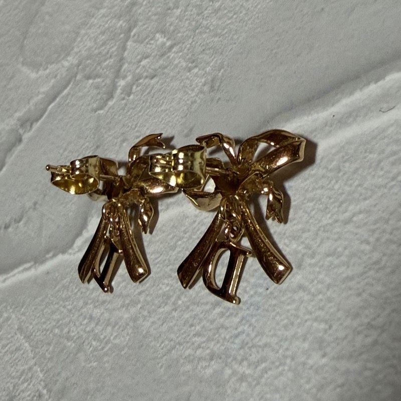 Christian Dior クリスチャンディオール ピアス リボン CDロゴ ライン
