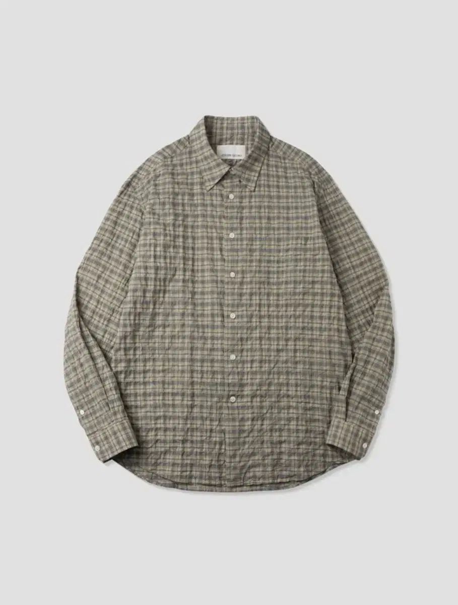 L アトリエ・デル・ディオ コットン シャーリング CHECK コンフォート シャツ (OLIVE)