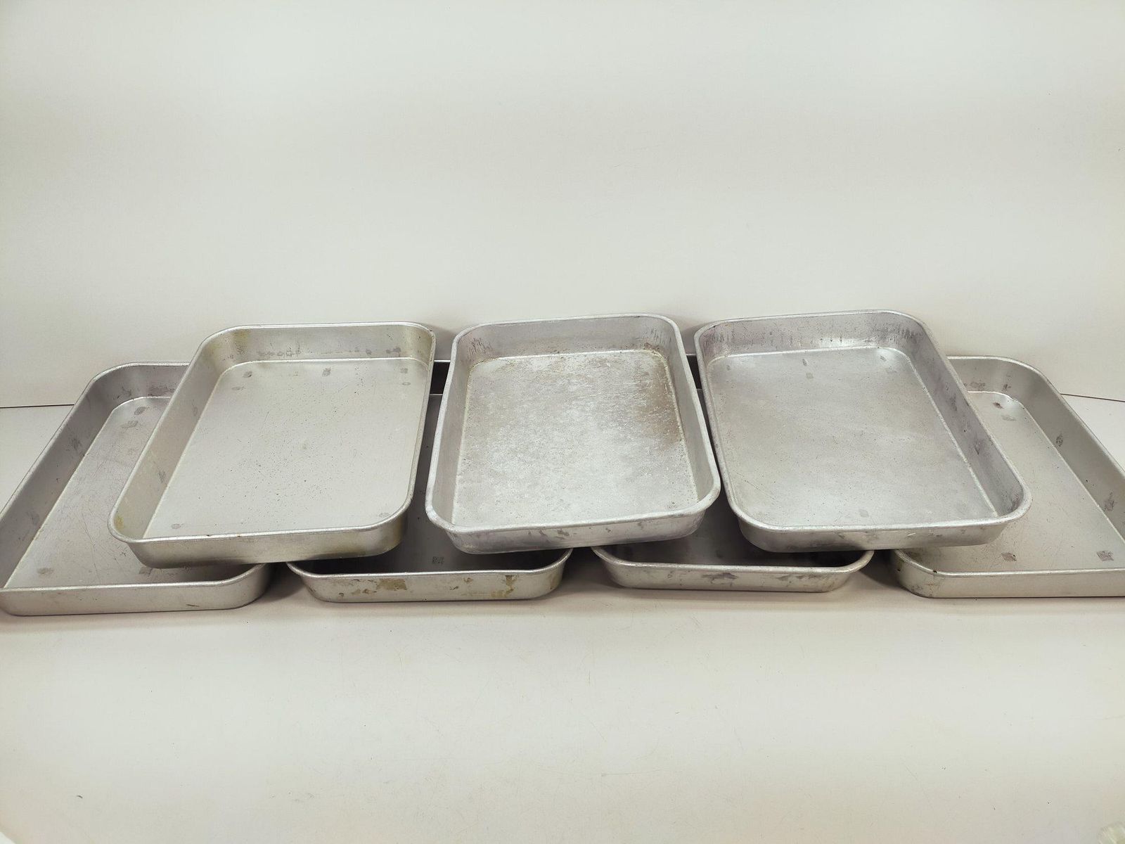 【中古 7枚セット】 業務用 アルミ深バット 約41x31xH5.5cm アルマイト加工 厨房 A1119B10