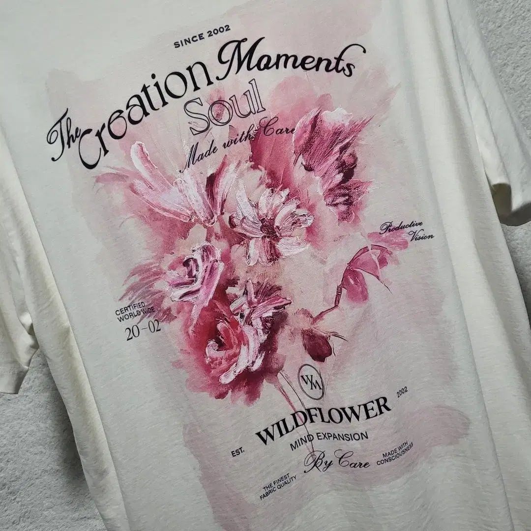 新モデル 52 / 25SS ウーヨンミ フラワー バックロゴ 半袖Tシャツ