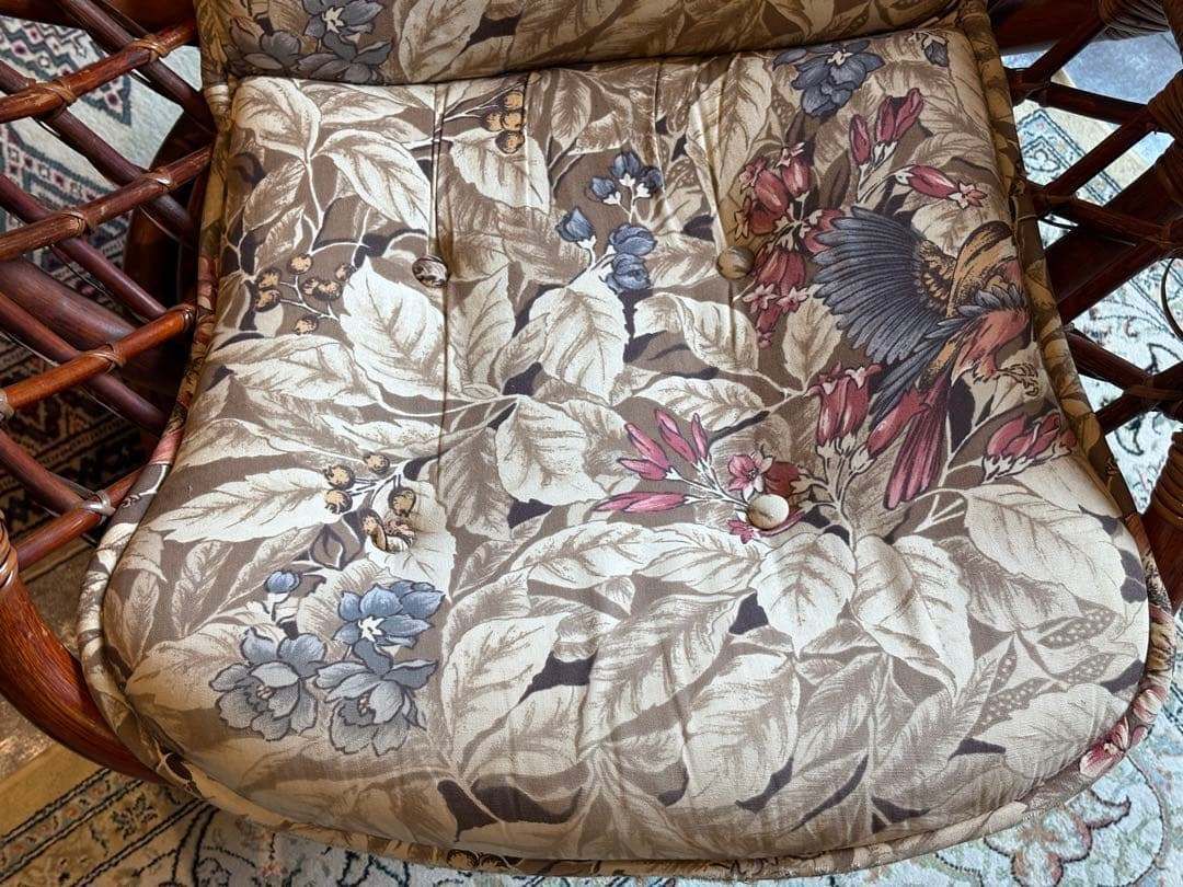 KOIZUMI ラタン回転チェア リゾートチェア 籐 ソファ レトロ家具 IG