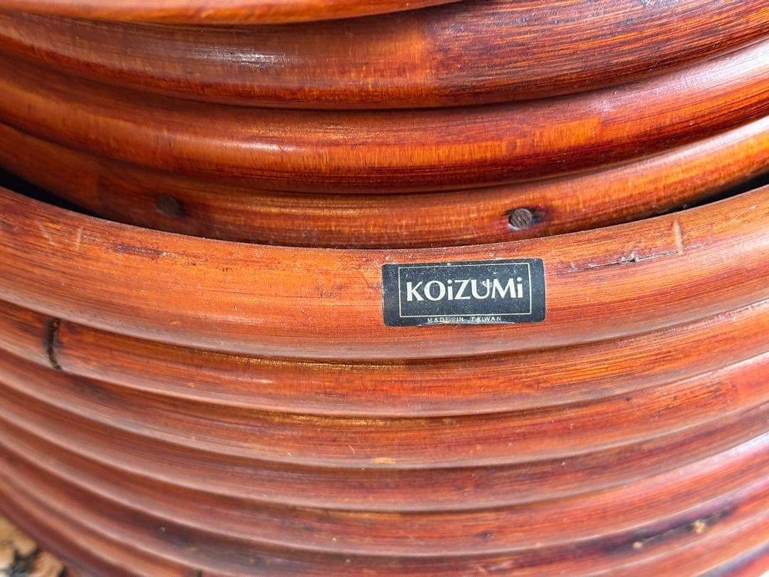 KOIZUMI ラタン回転チェア リゾートチェア 籐 ソファ レトロ家具 IG