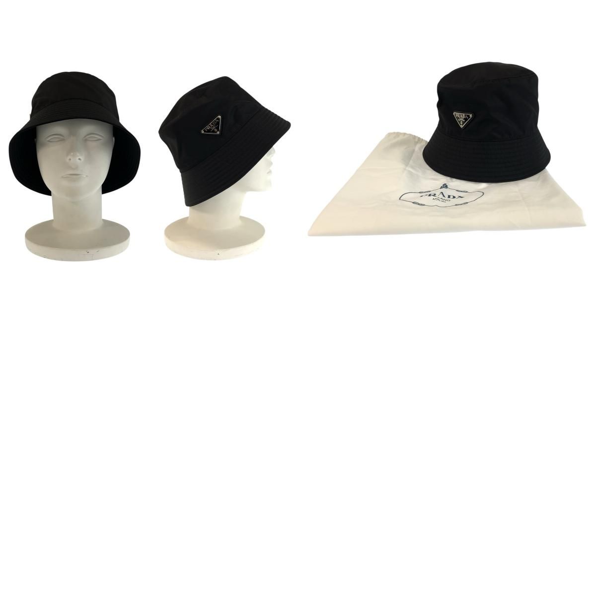 超美品 PRADA プラダ テスート 三角ロゴプレート サイズL ブラック 黒 