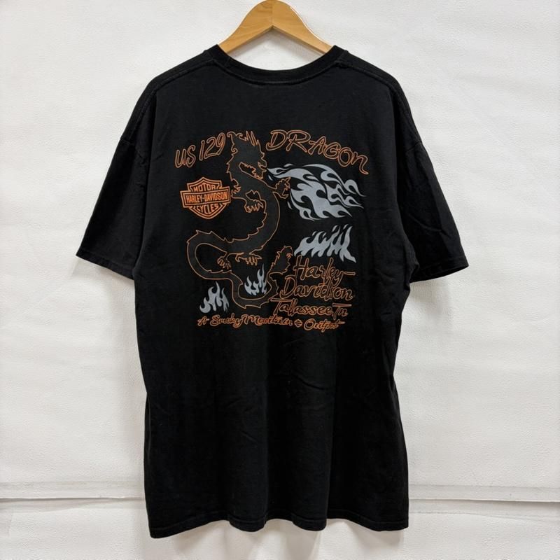 HARLEY-DAVIDSON tシャツ ビンテージ 黒 両面プリ ファイヤー ハーレーダビッドソン 半袖 両面プリント ロゴ Tシャツ ファイヤー