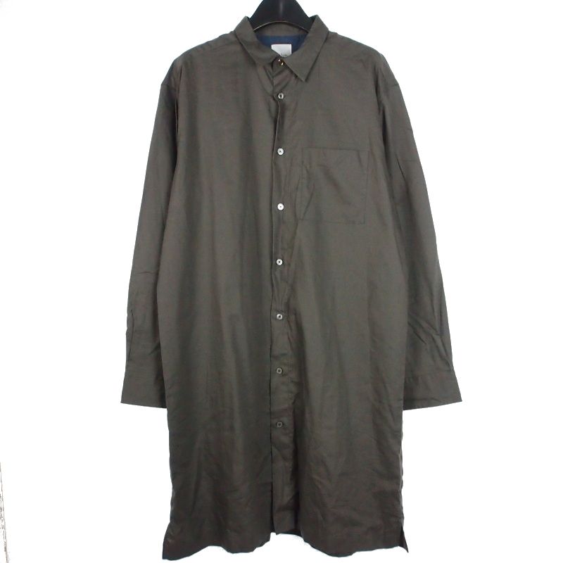 ポールスミス PAUL SMITH 20SS ロング シルエット シャツ 長袖 国内正規 L カーキ 103301 672