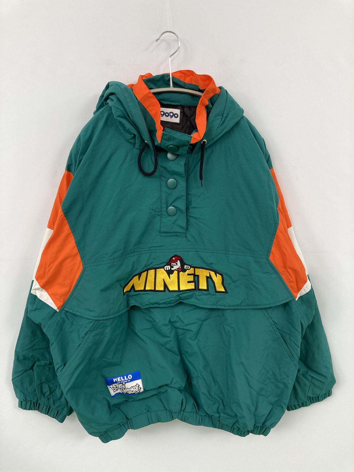 9090 ナインティナインティ ナイロンジャケット XL グリーン 無地
