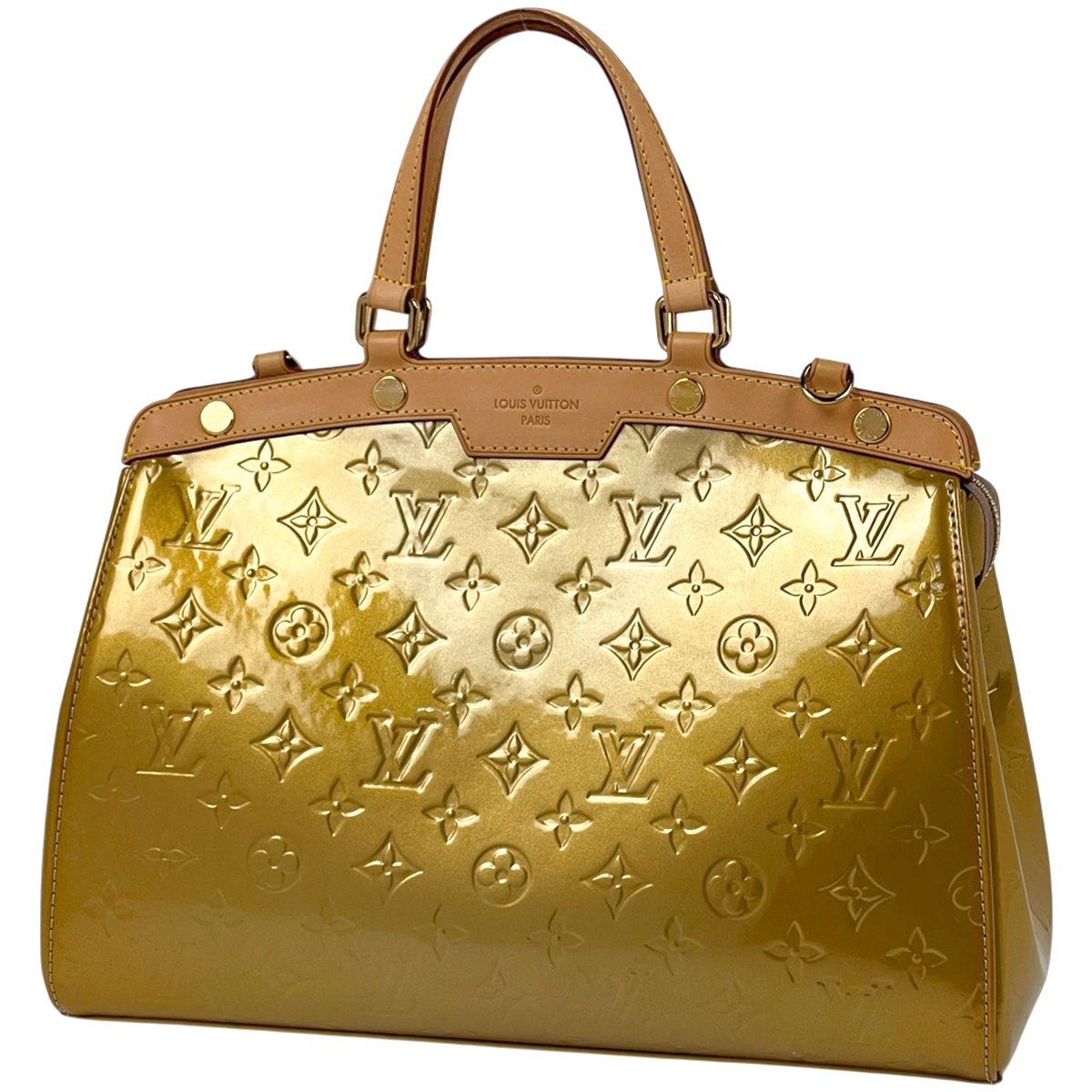 ルイ・ヴィトン Louis Vuitton ブレアMM エナメル ハンドバッグ モノグラムヴェルニ ベージュプードル M91755 レディース 【中古】