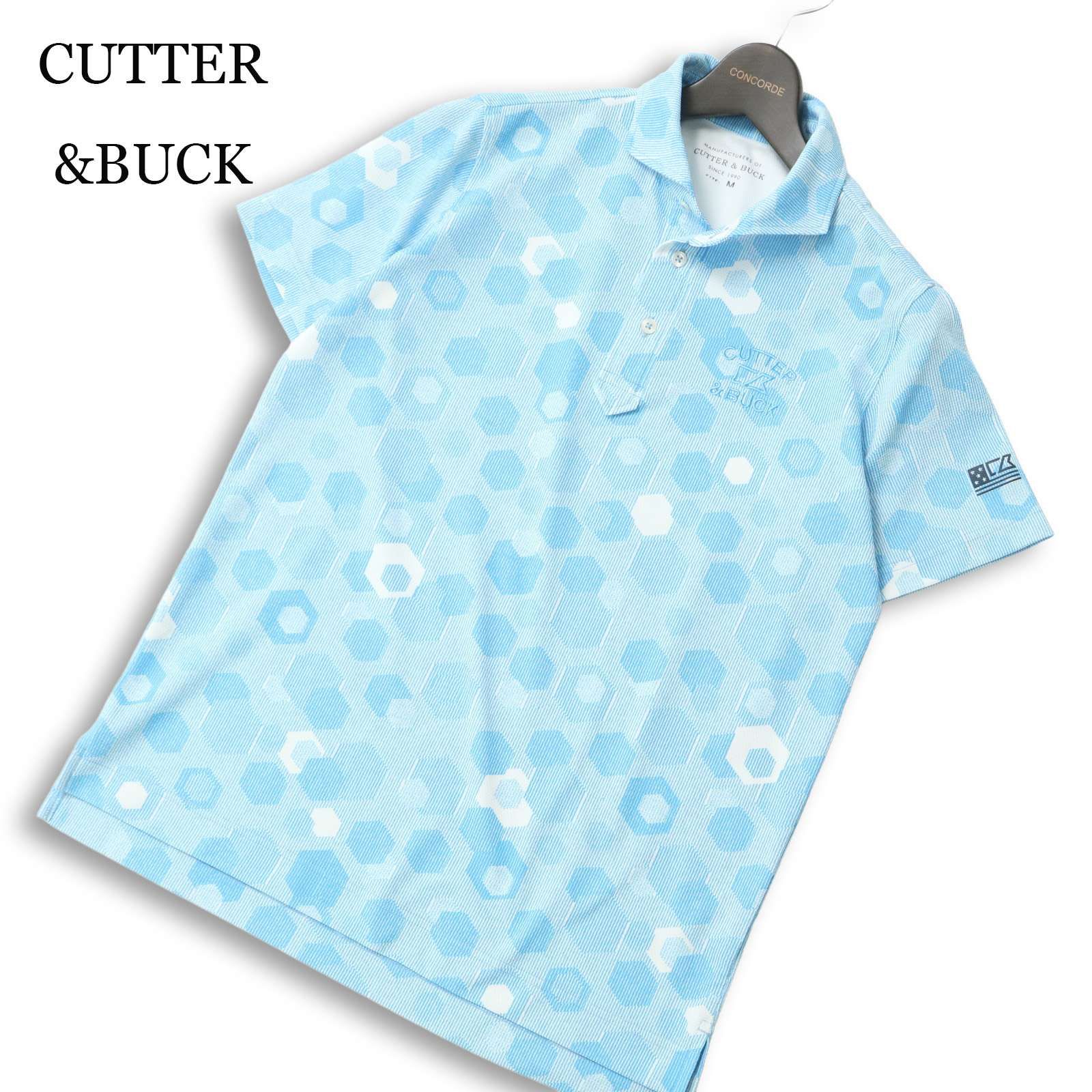CUTTER&BUCK カッター＆バック ゴルフ 春夏☆ 半袖 ロゴ刺繍 総柄 幾何 