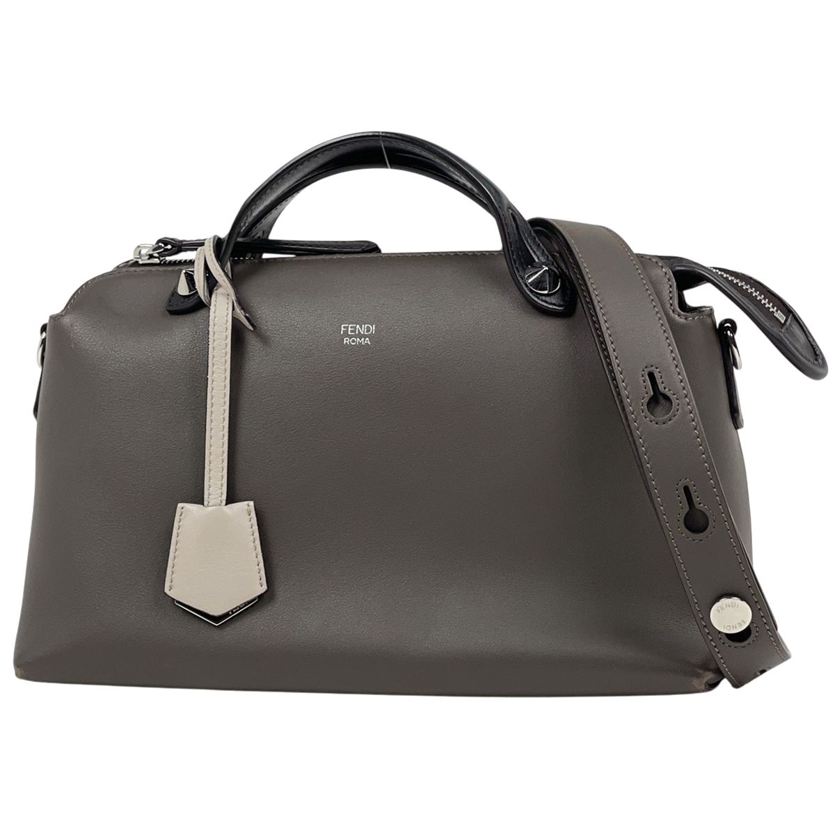 フェンディ FENDI バイザウェイ ミディアム 2WAY レザー グレージュ 8BL146 レディース 【中古】