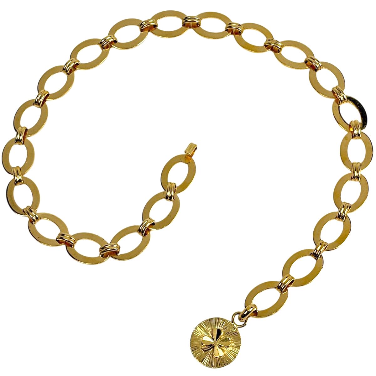 シャネル CHANEL クローバー チェーン ベルト GP ゴールド レディース 【中古】