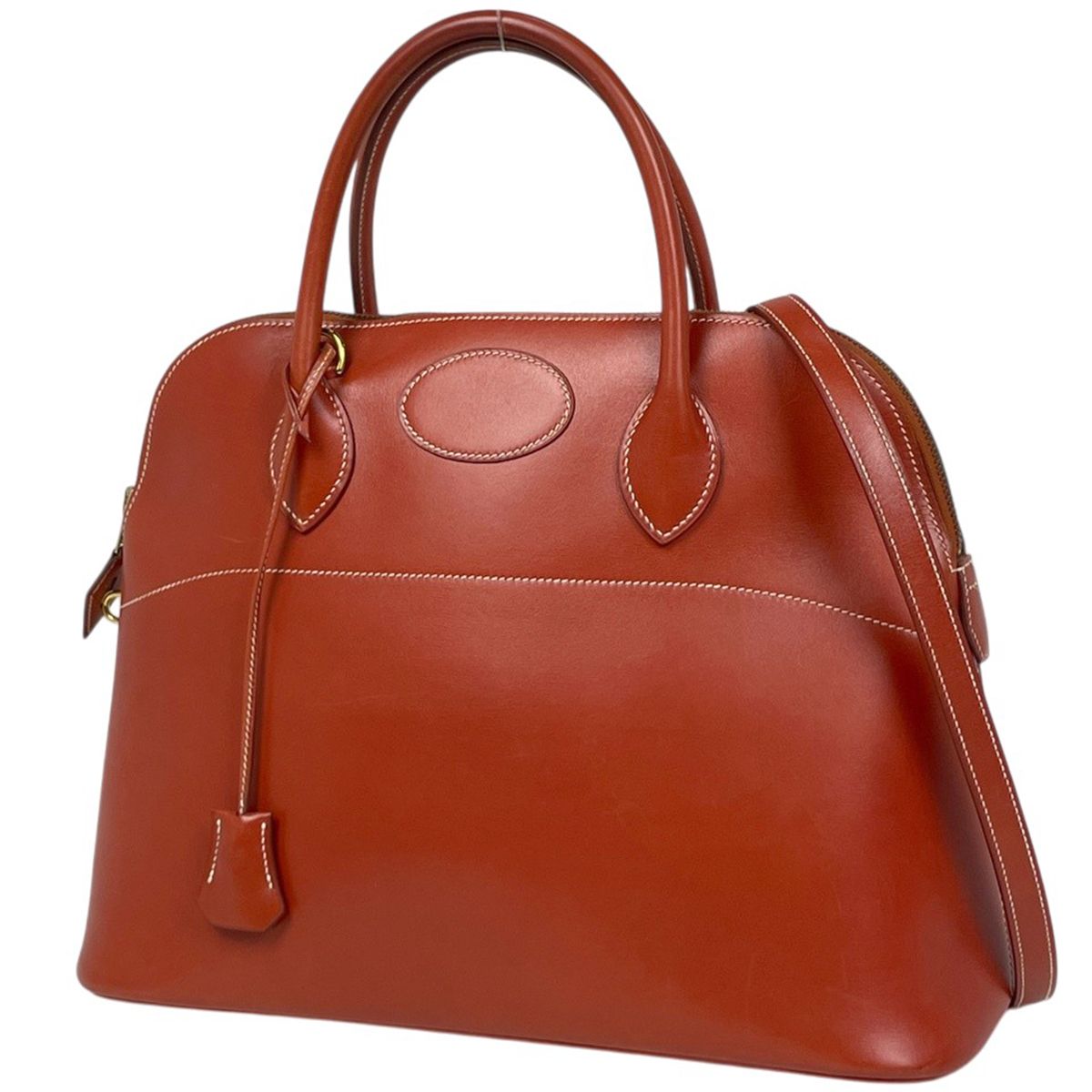 エルメス HERMES ボリード35 2WAY ハンドバッグ ボックスカーフ レッドブラウン □D レディース 【中古】