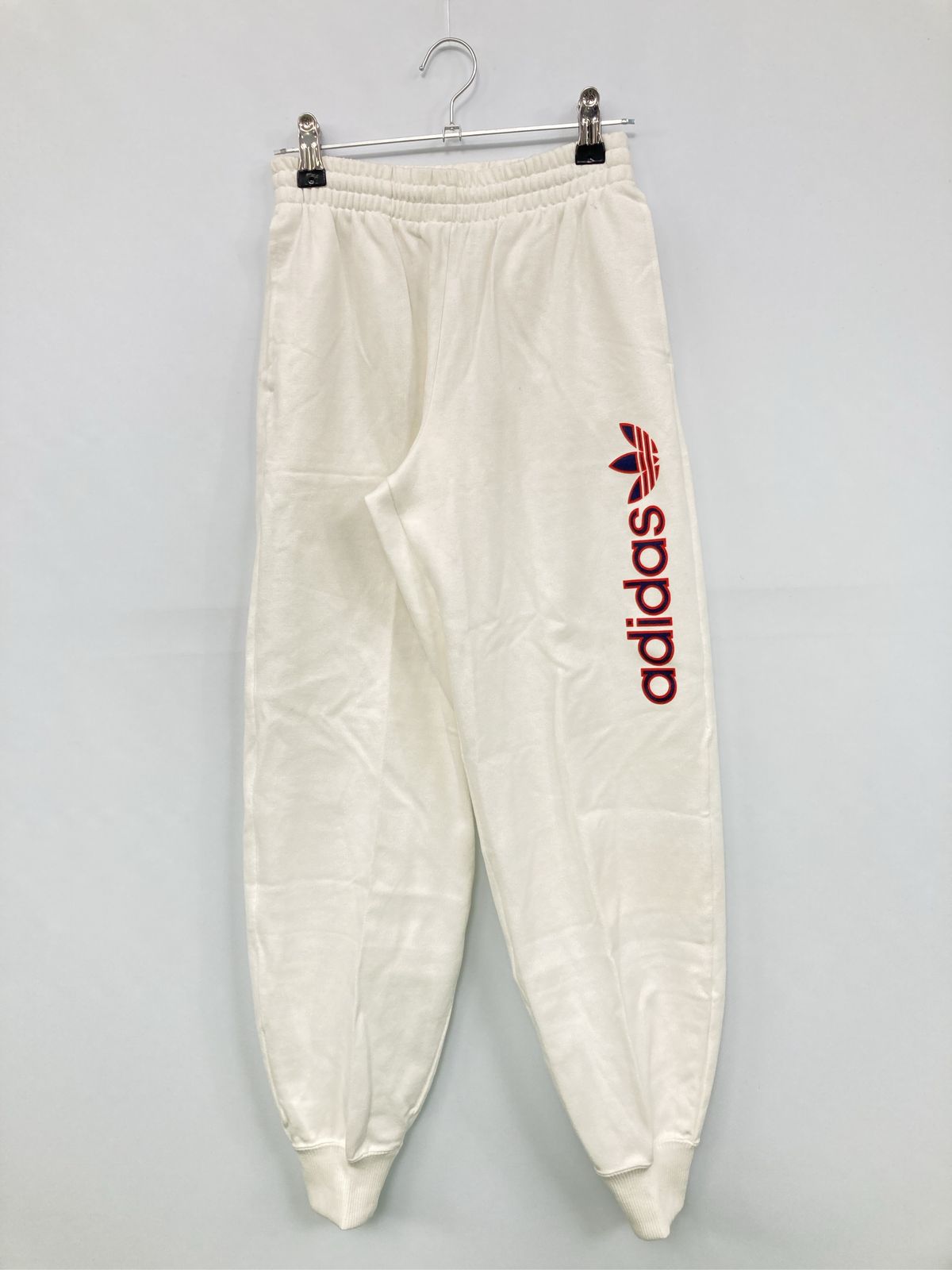 adidas アディダス スウェットパンツ 72 ホワイト 無地 ブランドロゴ スタンダード ハイウエスト ウエストゴム・紐 メンズ レディース